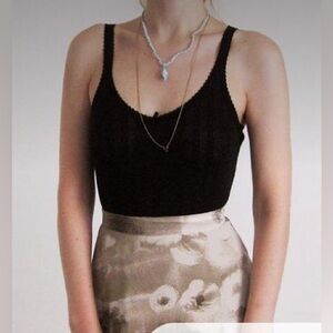 90s Pointelle Knit Cotton Cami XS S